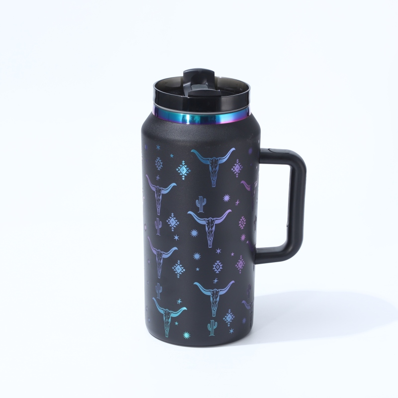 YEDI BPA FREE 128oz One Gallon Tumbler with Handle & Straw  Large Capacity for Travel & Sports Insulated Stainless Steel Cup