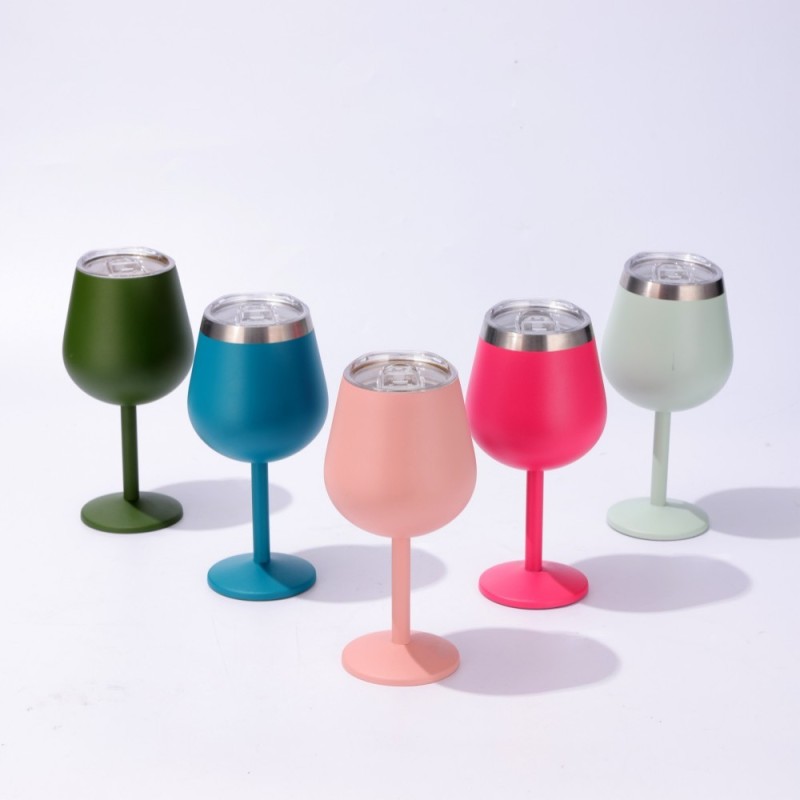 Customize Logo 304 Stainless Steel Wine Tumbler MargaritacTumbler with Lid Insulated Double Cup Party Picnic Pool Beach300ml