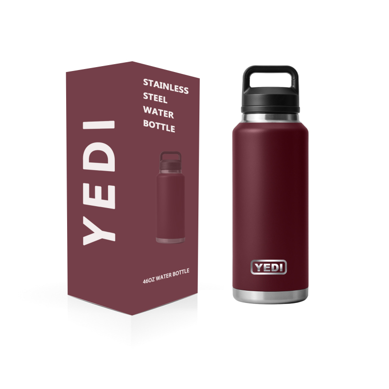 YEDI Customized logo 46oz NAVY Water Bottle BPA Free Double Walled Insulated Vacuum Stainless Steel Water Bottles with Straw Lid