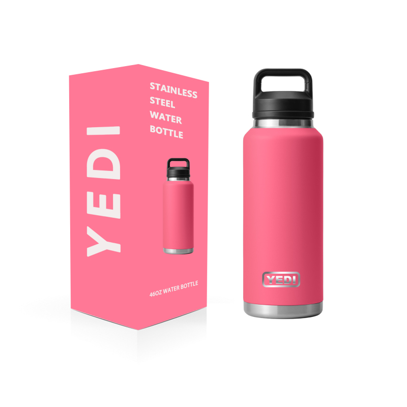 YEDI Customized logo 46oz NAVY Water Bottle BPA Free Double Walled Insulated Vacuum Stainless Steel Water Bottles with Straw Lid