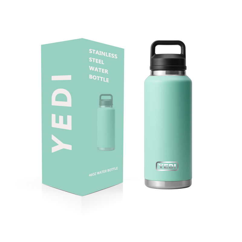 YEDI Customized logo 46oz NAVY Water Bottle BPA Free Double Walled Insulated Vacuum Stainless Steel Water Bottles with Straw Lid