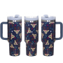 YEDI Wholesale Bulk Christmas Holiday Santa Design 40oz Stainless Steel Insulated Coffee Tumbler with Handle and Straw