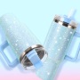 Glitter 40oz Rhinestone Bling Diamond Tumbler with Handle Vacuum Insulated Stainless Steel Bottle Cup with Lid and Straw