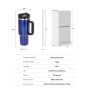 40oz  H2.0 Tumbler Transparent Paint Double Wall Vacuum Tumbler with Handle and Straw Reusable Stainless Steel Mugs