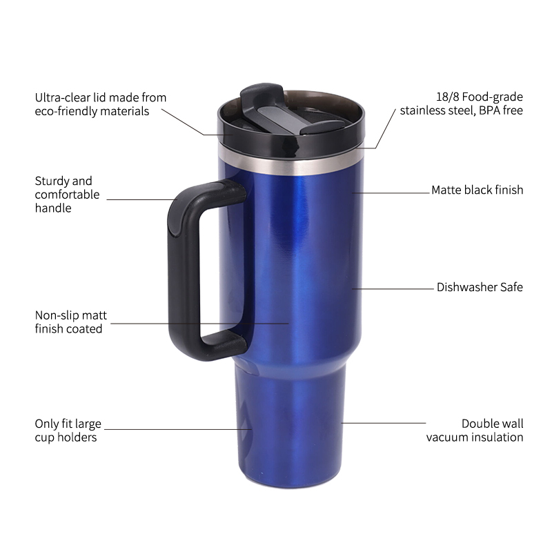 40oz  H2.0 Tumbler Transparent Paint Double Wall Vacuum Tumbler with Handle and Straw Reusable Stainless Steel Mugs