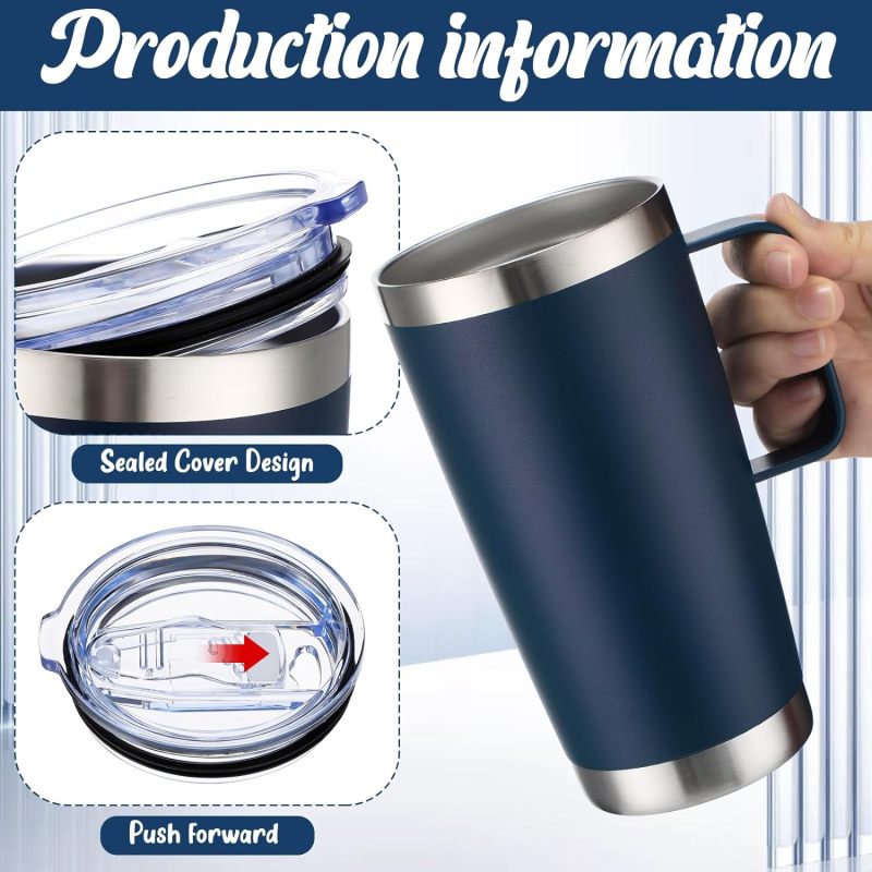 Tasse à café isotherme YEDI en acier inoxydable avec poignée, gobelet à double paroi avec couvercle, gobelet isotherme sous vide, gobelet à café isotherme YEDI de 20 ml et 30 ml