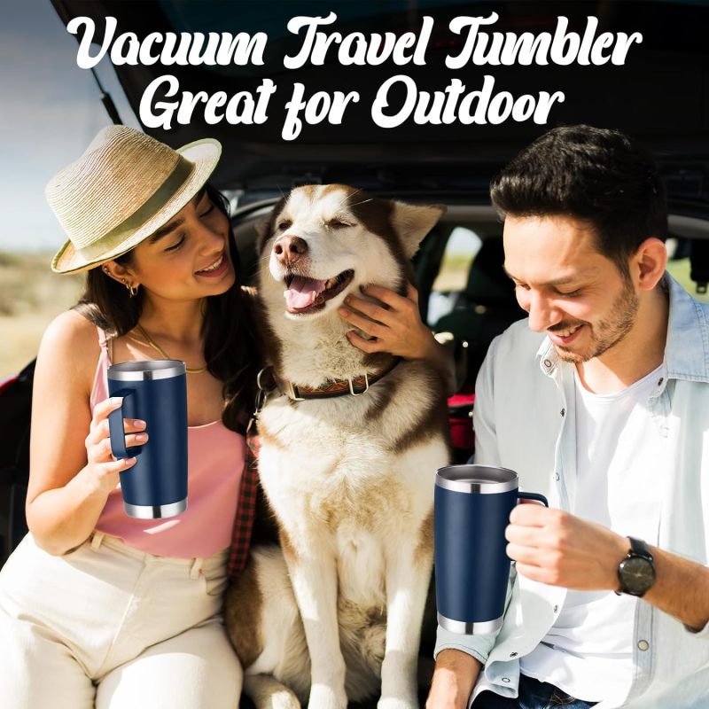 Tasse à café isotherme YEDI en acier inoxydable avec poignée, gobelet à double paroi avec couvercle, gobelet isotherme sous vide, gobelet à café isotherme YEDI de 20 ml et 30 ml