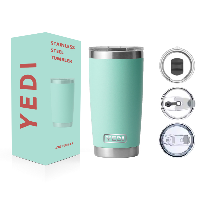 YEDI Lowcountry Peach Tumbler, doppelwandiger Edelstahl-Vakuumisolierter Kaffeebecher mit magnetischem Deckel, Originaldesign, 20 ml