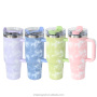 YEDI Hot Sale 40 oz Tumbler with Handle and Straw Insulated Water Bottle with Straw Tumbler with Lid and Straw Bottle Tie Dye