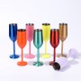 Hot Sale 220ml Stainless Steel Wine Glass Customizable Logo Cocktail Goblet for Red Wine for Champagne for Bars and Restaurants