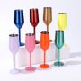 Hot Sale 220ml Stainless Steel Wine Glass Customizable Logo Cocktail Goblet for Red Wine for Champagne for Bars and Restaurants