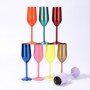 Hot Sale 220ml Stainless Steel Wine Glass Customizable Logo Cocktail Goblet for Red Wine for Champagne for Bars and Restaurants