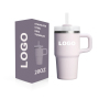 20 oz Tumbler with Handle, Tumbler with Lid and Straw, Stainless Steel Travel Mug Orange