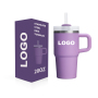 20 oz Tumbler with Handle, Tumbler with Lid and Straw, Stainless Steel Travel Mug Orange