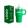 20 oz Tumbler with Handle, Tumbler with Lid and Straw, Stainless Steel Travel Mug Orange