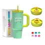 Wholesale Color Vacuum Metal Cup Stainless Travel Mug 40oz Insulated Tumblers Cupping With Lids and Straw Wide and Thick Handle