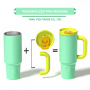 Wholesale Color Vacuum Metal Cup Stainless Travel Mug 40oz Insulated Tumblers Cupping With Lids and Straw Wide and Thick Handle