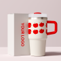 YEDI 20oz 18/8 Double Wall Stainless Steel Kids Tumbler Cup American Style Handle Straw for Vacations Everyday Use Gift Idea