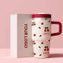 YEDI 20oz 18/8 Double Wall Stainless Steel Kids Tumbler Cup American Style Handle Straw for Vacations Everyday Use Gift Idea