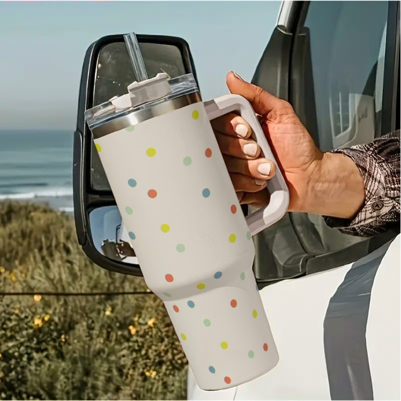 YEDI Newly Designed 40 oz Stainless Steel Travel Mug Classic Vacuum Insulated Cup Handle Cute 40 oz Water Bottle Business Gifts