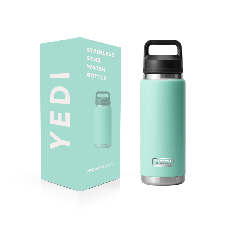 YEDI New 26oz Insulated Bottle BPA FREE Stainless Steel Sports Water Bottles with Wildflower Fuchsia Color