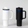 New 40oz Black Chroma Tumbler With Handle and Straw Stainless Steel Travel Mug Powder Coated Rainbow Plated Tumbler
