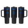 New 40oz Black Chroma Tumbler With Handle and Straw Stainless Steel Travel Mug Powder Coated Rainbow Plated Tumbler