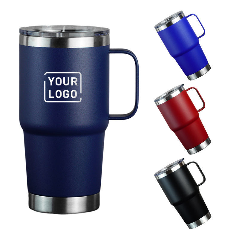 20oz 30oz Custom Logo Travel Thermal Mug Insulated Vacuum Flask Thermos Handle Designer Tumbler for Outdoor Camping Water