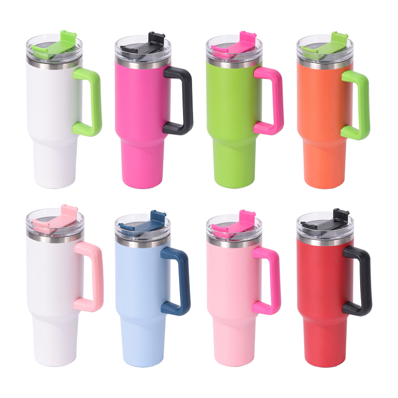 40 oz H1.0 Flowstat Handle Stainless Steel Tumbler New Style Travel Mugs Reusable Vacuum Flasks & Thermoses American Style Mugs
