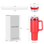 YEDI 40 oz Tumbler with Handle H2.0 304 Stainless Steel Travel Mug Double Wall Vacuum Reusable Insulated Sports Travel Mugs