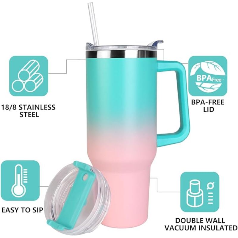 YEDI Most Popular H2.0 Stainless Steel Vacuum Insulated Tumbler with Lid and Straw for Water Iced Tea or Coffee