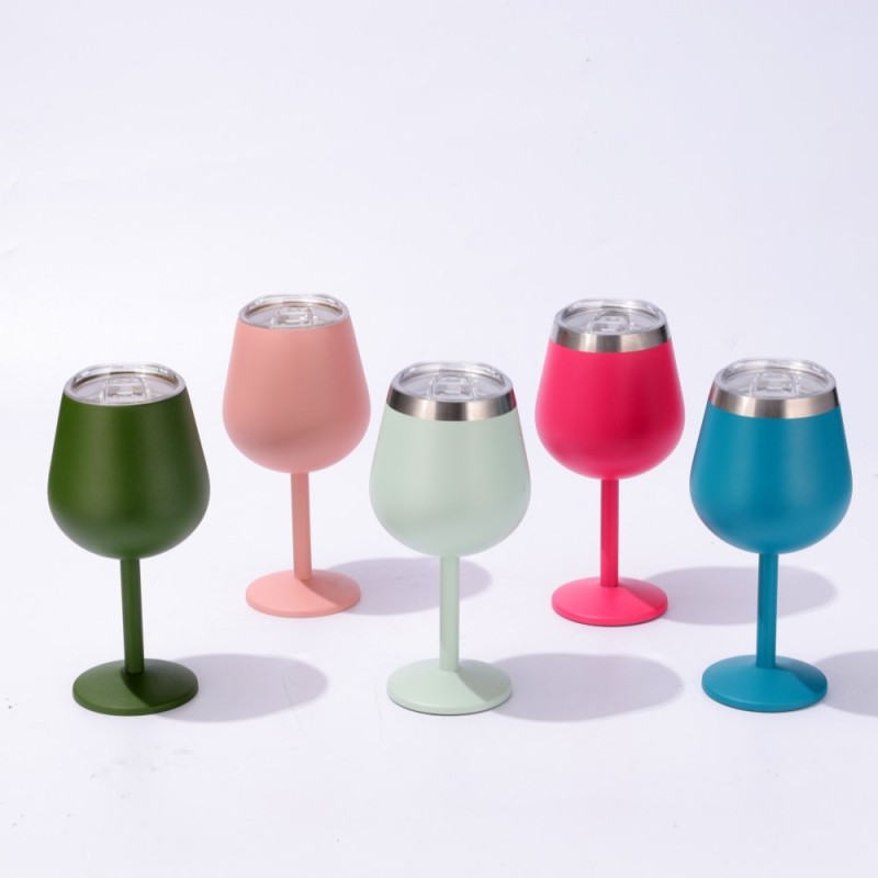 300ml Customize Logo 304 Stainless Steel Wine Tumbler MargaritacTumbler with Lid Insulated Double Cup Party Picnic Party