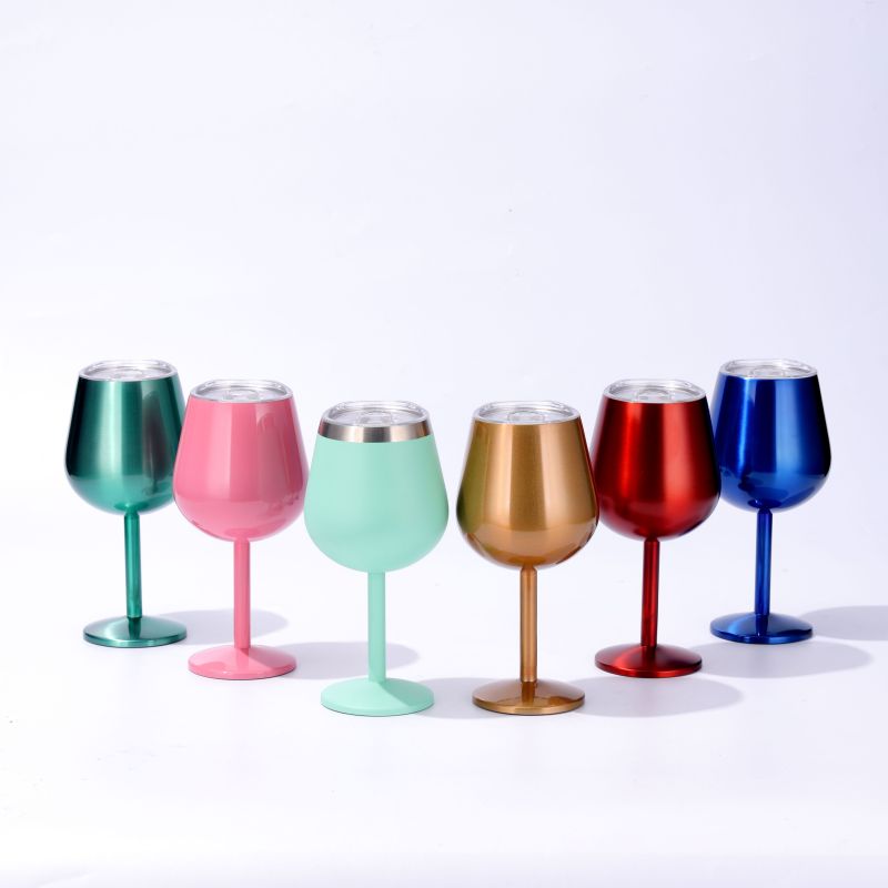 300ml Customize Logo 304 Stainless Steel Wine Tumbler MargaritacTumbler with Lid Insulated Double Cup Party Picnic Party