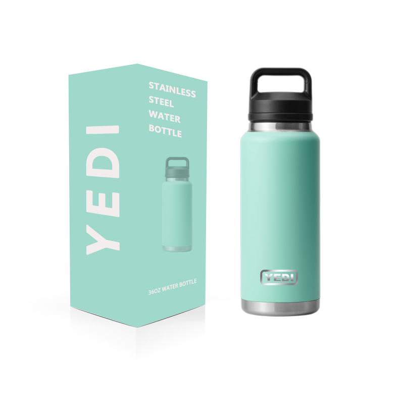 YEDI Custom Logo 36oz Stainless Steel Water Bottle with Wide Handle Straw Lid New Vacuum Flask for Sports & Camping