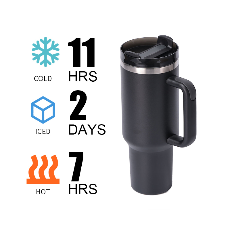 Cup 40oz with Handle  Insulated Water Bottle Stainless Steel Vacuum Car Cups Reusable Tumbler Most Popular  Travel Car Mugs