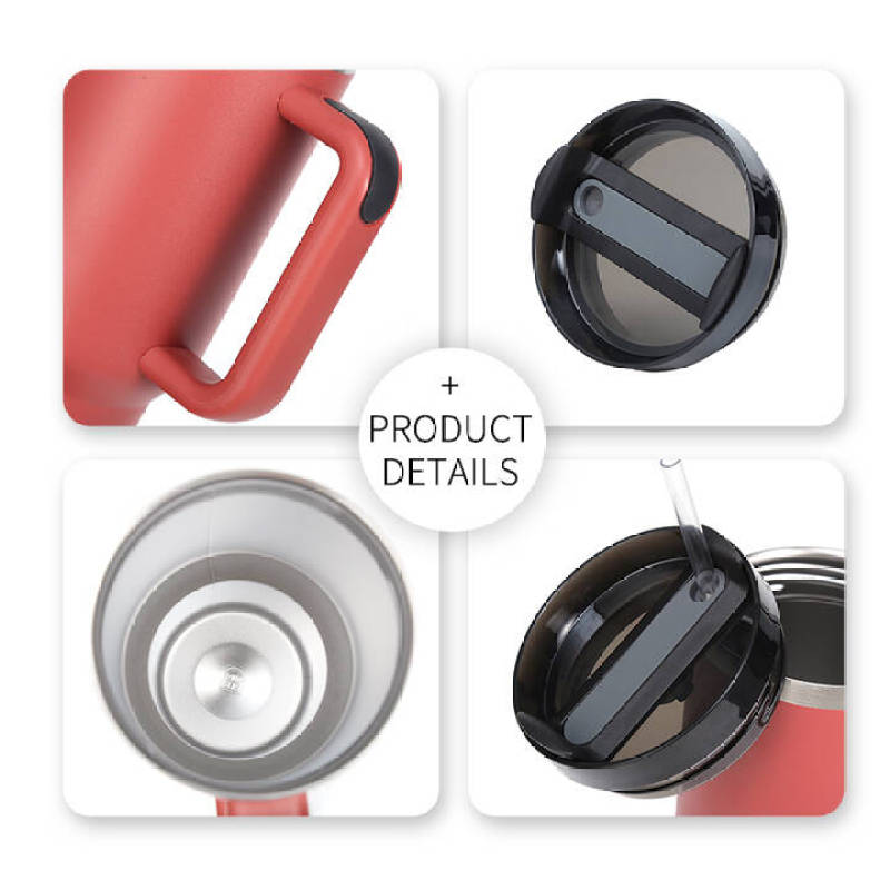 Cup 40oz with Handle  Insulated Water Bottle Stainless Steel Vacuum Car Cups Reusable Tumbler Most Popular  Travel Car Mugs