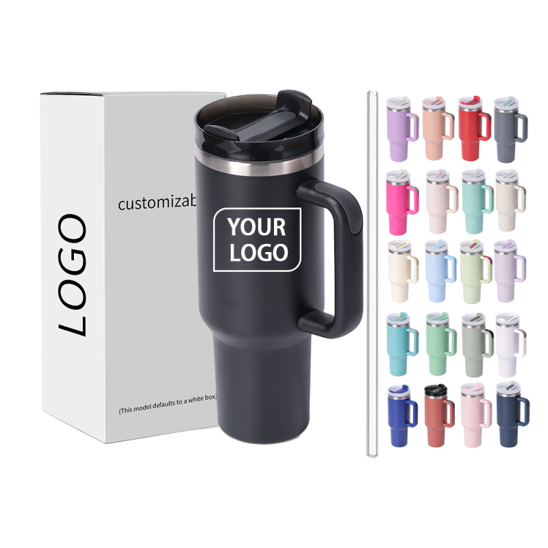 Cup 40oz with Handle  Insulated Water Bottle Stainless Steel Vacuum Car Cups Reusable Tumbler Most Popular  Travel Car Mugs