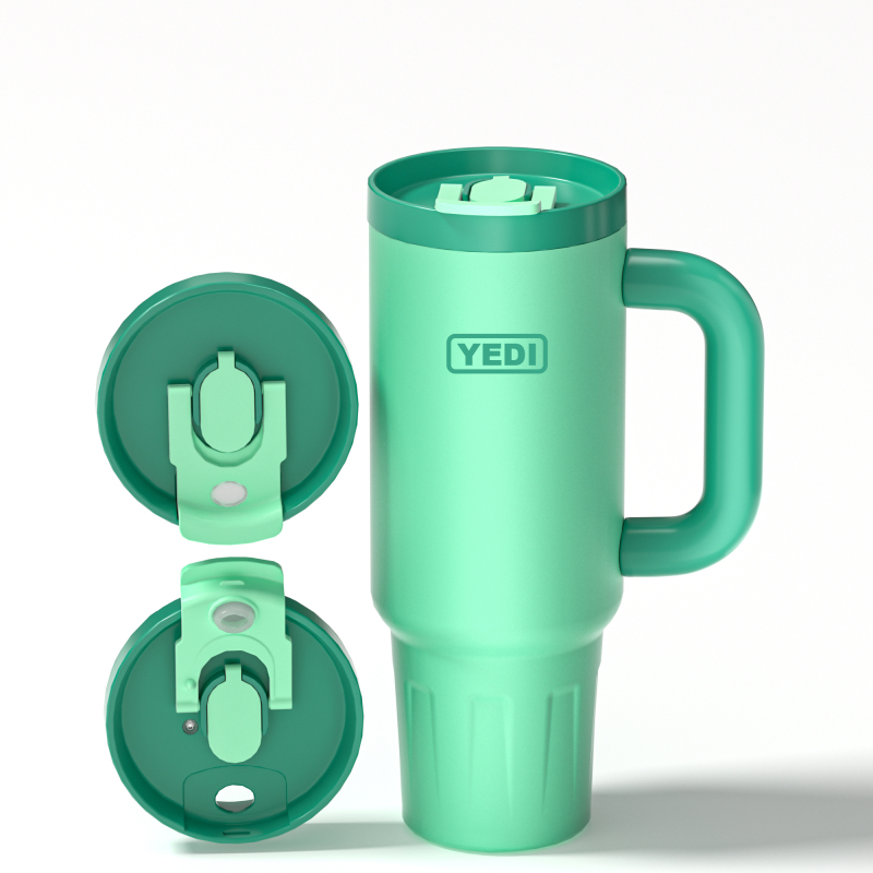 YEDI Custom logo 40 oz Leak Adventure Stainless Steel Double Wall Vacuum Metal Cup Travel Coffee Mug 40oz Tumbler with Handle