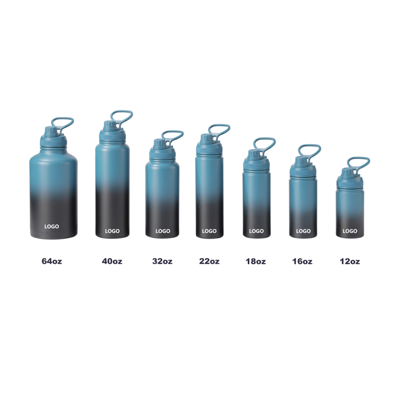 Customized Logo 24oz 32oz 64oz 128oz 1l 1000ml  Double Walled Water Bottle 18/8 Stainless Steel Metal Water Bottle with Straw