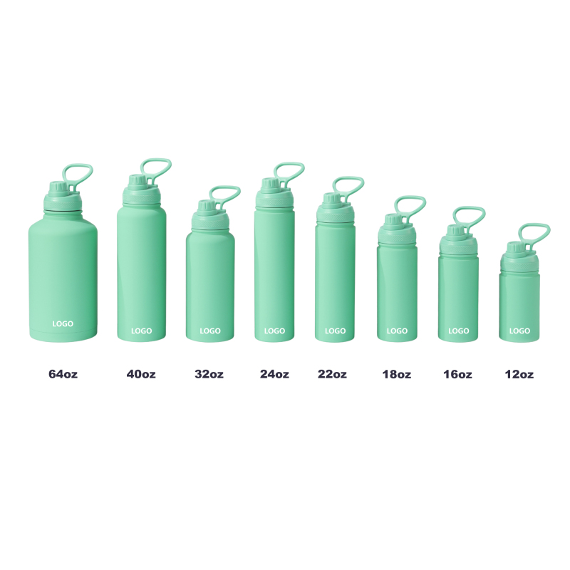 Customized Logo 24oz 32oz 64oz 128oz 1l 1000ml  Double Walled Water Bottle 18/8 Stainless Steel Metal Water Bottle with Straw