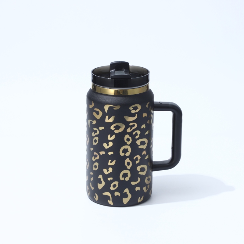 YEDI 64oz Stainless Steel Tumbler with Handle & Straw BPA-Free Insulated Cup for Travel & Sports Customizable Logo