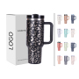 YEDI 40oz Stainless Steel Insulated Tumbler with Handle Straw Customizable Logo Reusable Water Bottle Coffee Mug for Travel