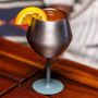 Stemmed Stainless Steel Wine Glass with Movable Base Sturdy and Anti-Fall Goblets 414ml Tumbler Hot Sale in Brazil 2025