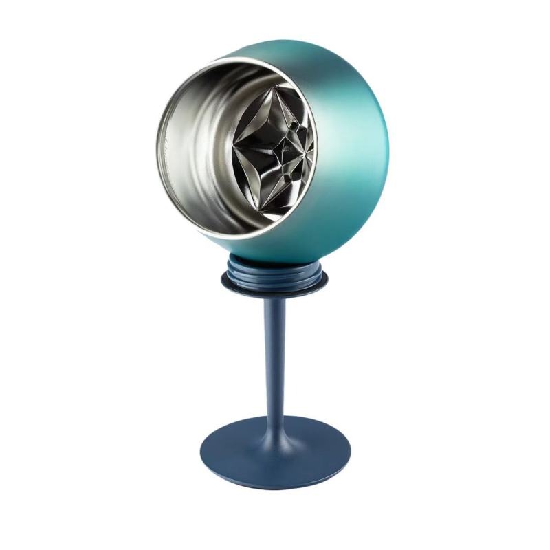 2025 New Design Custom 14oz Drinking Champagne Goblet Wine Glasses Cup Removable Stainless Steel Wine Tumbler