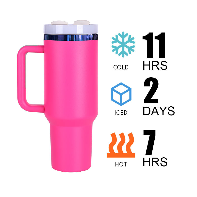 40 oz Stainless Steel Tumbler with Handle H2.0 304 Double Wall Vacuum Insulated Sports Travel Mug Customizable Logo