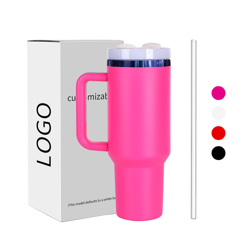 40 oz Stainless Steel Tumbler with Handle H2.0 304 Double Wall Vacuum Insulated Sports Travel Mug Customizable Logo