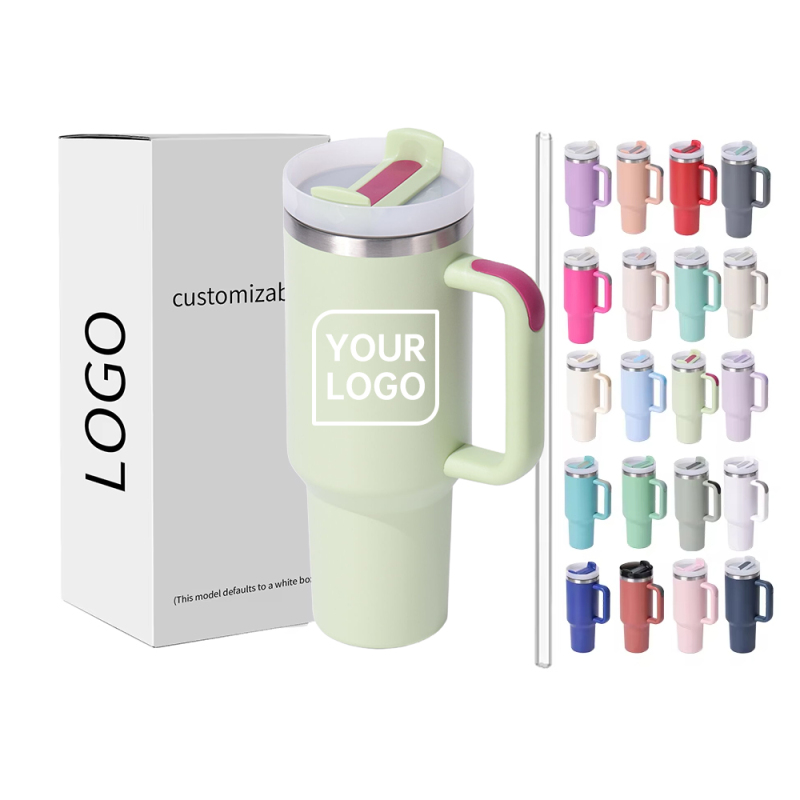 Most Popular 40oz  H2.0 Tumbler Colors Double Wall Vacuum Tumbler with Handle and Straw Reusable Stainless Steel M