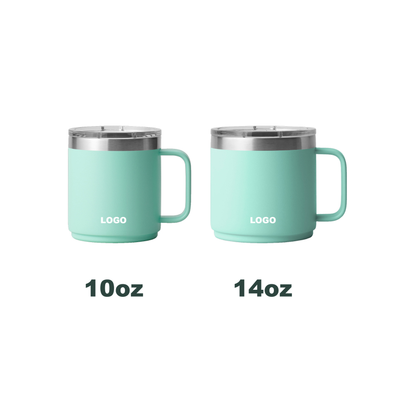 Tasse empilable vert menthe 10 oz/14 oz avec couvercle coulissant magnétique sans transpiration sans BPA bleu marine rouge