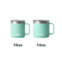 Tasse empilable vert menthe 10 oz/14 oz avec couvercle coulissant magnétique sans transpiration sans BPA bleu marine rouge