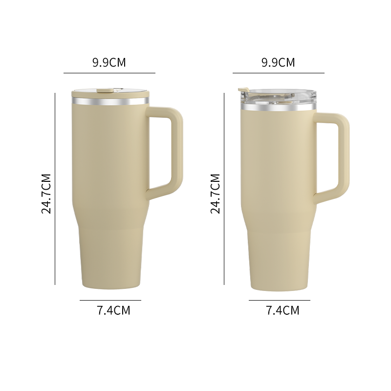 Patented Design 40oz Double Wall Vacuum Insulated Travel Mug Leakproof Tumbler with Straw and Lid